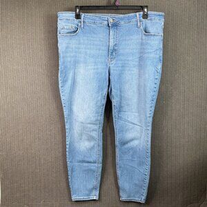 Old Navy Womens Size 22 Rockstar Super Skinny Jeans Light Wash Stretch Denim